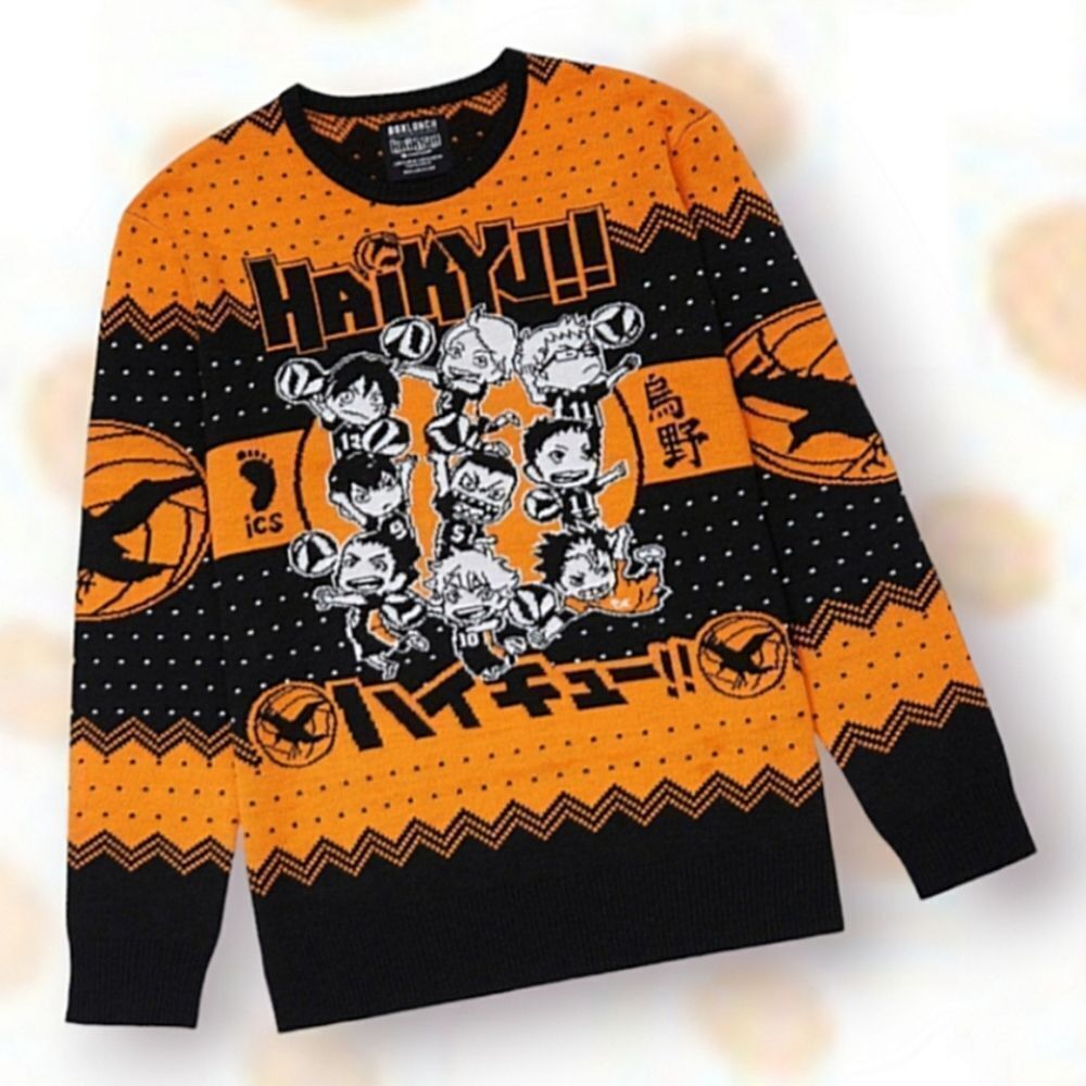 Haikyu!! Karasuno Crows Chibi Team Holiday Sweater